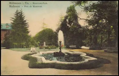 CPA Mülhausen Mulhouse Parc du Réservoir. Elsaß 1911