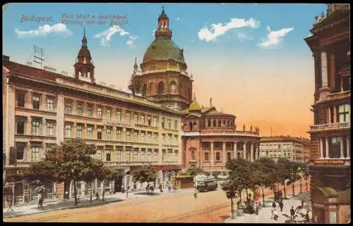 Postcard Budapest Váciring mit der Basilik. 1913  Magyar