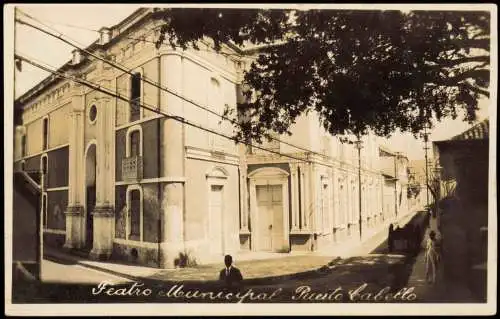 Postcard Puerto Cabello Teatro Municipal Straße 1930  Venezuela