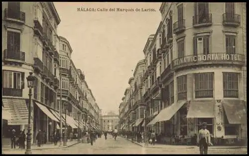 Postales Málaga Calle del Marqués de Larios. 1926  Spain Espana