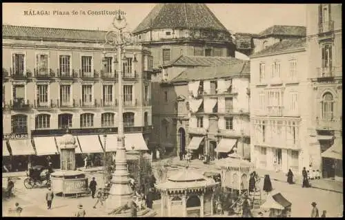 Postales Málaga Plaza de la Constitución. 1922  Spain Espana