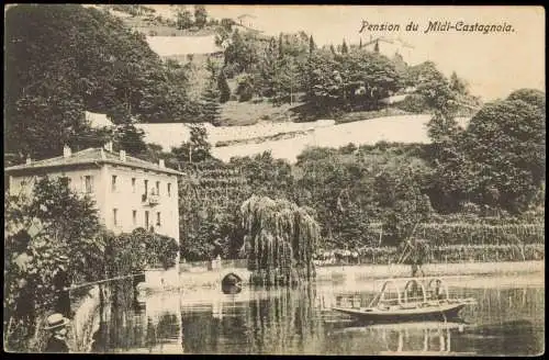 Ansichtskarte Castagnola-Lugano Pension du Midi 1912  Schweiz Helvetia