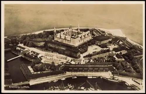 Postcard Helsingør Helsingör Luftbils Areal View Luftfoto 1930