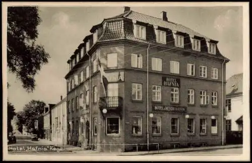 Postcard Køge Koge Sjælland Hotel Hafnia 1940  Danmark