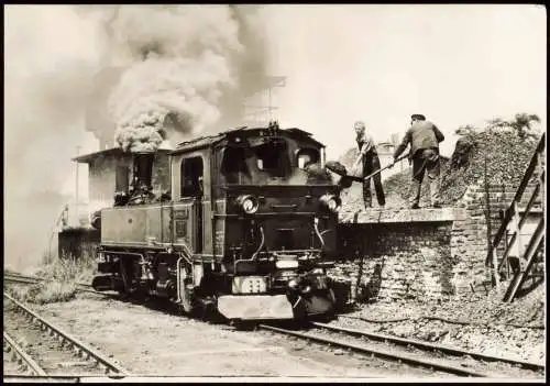 Radebeul  Traditionsbahn Radebeul Ost-Radeburg, Bekohlung, Juli 1982 1985