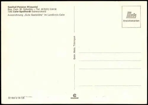 Ansichtskarte Speßhardt-Calw Panorama Gesamtansicht von Speßhardt 1975