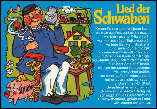 Ansichtskarte  Liedkarte Lied der Schwaben 1970