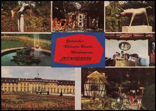 Ludwigsburg  Residenzschloss Gartenschau Blühendes Barock Märchengarten 1970