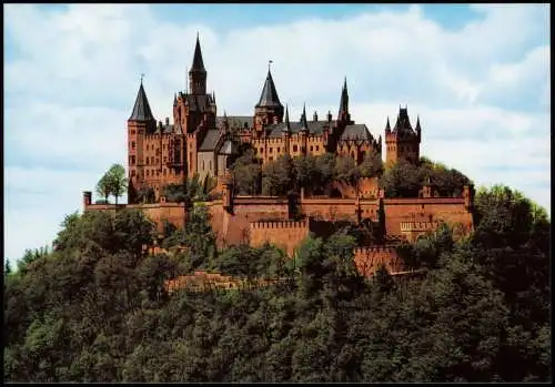 Ansichtskarte Hechingen Burg Hohenzollern Blick vom Zellerhorn 1990