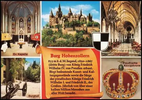 Hechingen Mehrbildkarte der Burg Hohenzollern (Chronik-Karte) 1994