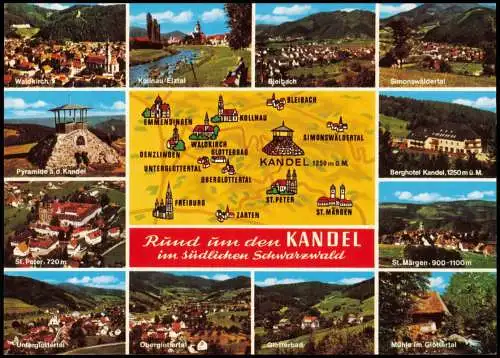 .Baden-Württemberg Schwarzwald (Mittelgebirge) Umgebungskarte Kandel 1980