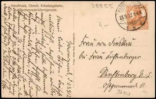 Ansichtskarte Nöschenrode-Wernigerode Christl. Erholungsheim 1917