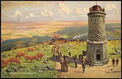 Ansichtskarte Ilsenburg (Harz) Brocken Harz Turm Stimmungsbild 1921