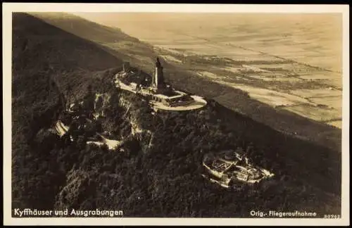 Ansichtskarte Kelbra (Kyffhäuser) Luftbild Kyffhäuser-Denkmal 1937