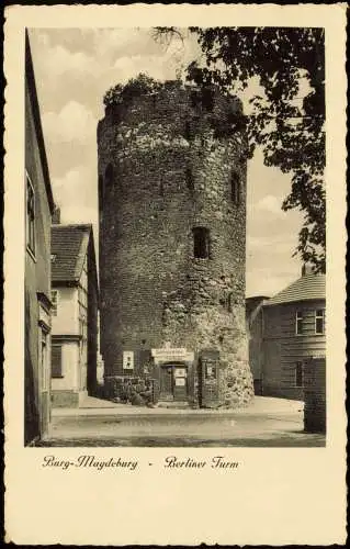 Ansichtskarte Burg (bei Magdeburg) Partie am Berliner Turm 1943