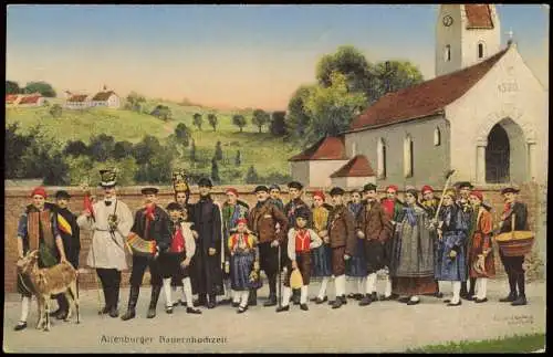 Ansichtskarte Altenburg Altenburger Bauernhochzeit Trachten 1913