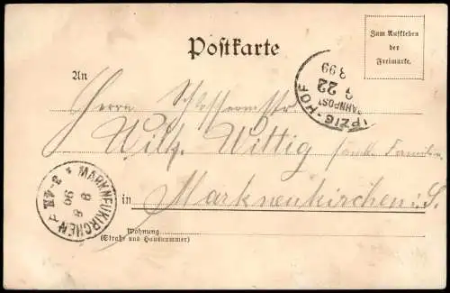 Ansichtskarte Jena Kriegerdenkmal und Forthaus. 1898