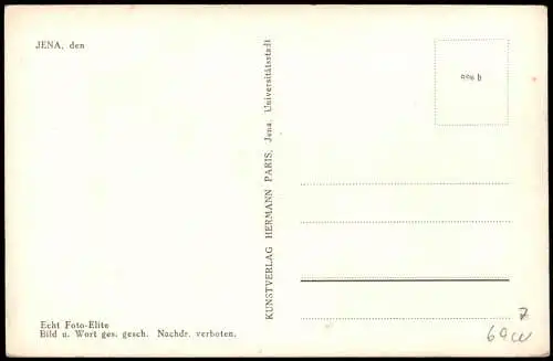 Ansichtskarte Jena Fuchsturm bei Nacht Scheinwerferbeleuchtung 1934