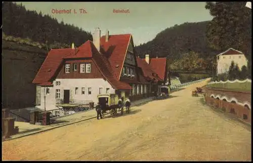 Postkarte Oberhof Thüringen Bahnhof 1912  Bahnpoststempel Erfurt Ritschenhausen