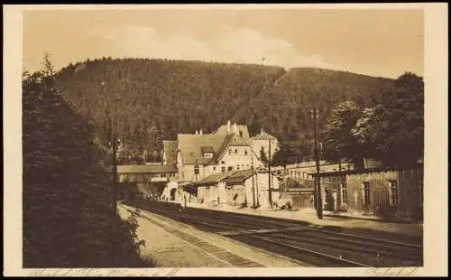 Ansichtskarte Oberhof (Thüringen) Bahnhof - Gleisseite 1928