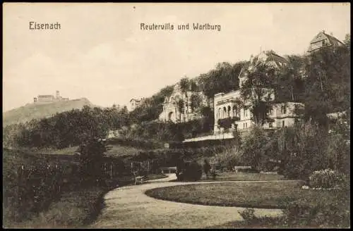 Ansichtskarte Eisenach Reutervilla und Wartburg 1914