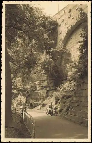 Ansichtskarte Bad Salzungen Park - Brücke - Fotokarte 1937