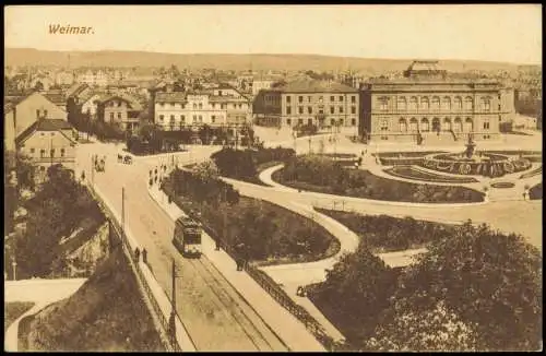 Ansichtskarte Weimar Straßenpartie, Brücke - Anlagen 1916