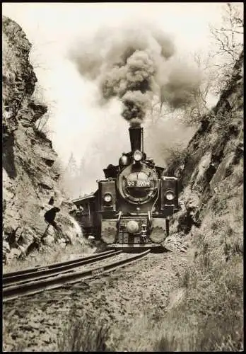 DDR Foto SK Dampflokomotive Gernrode-Harzgeröder Eisenbahngesellschaft 1970