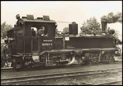 DDR Foto-/Sammelkarte Thema Dampflokomotive Lok der Baureihe 99 1970