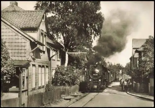 Ansichtskarte  Dampflokomotive der Harzquerbahn in WERNIGERODE (Harz) 1974