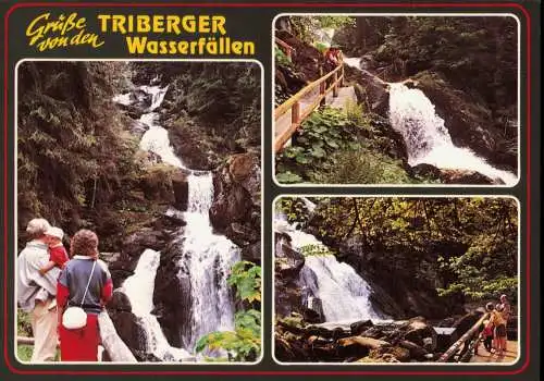 Triberg im Schwarzwald Grüße TRIBERGER Kaskaden-Wasserfall (Mehrbildkarte) 1992