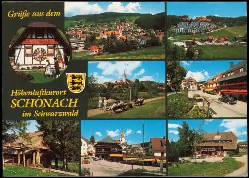 Schonach (Schwarzwald) Mehrbildkarte mit div. Ortsansichten 1980