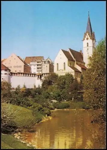 Ansichtskarte Engen (Hegau) Ortsansicht, Partie am Fluss 1980