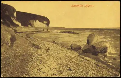 Ansichtskarte Sassnitz Rügen Strand, Steilküste 1911