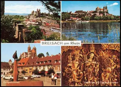 Breisach (Rhein) Mehrbildkarte mit 4 Ortsansichten u.a. Europabrunnen 1994