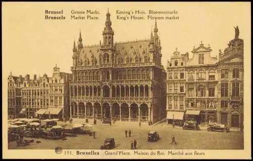 Brüssel Bruxelles Grand'Place. Maison du Roi. Marché aux fleurs 1941