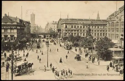 Ansichtskarte Mitte-Berlin Alexanderplatz, Blick nach der Königstrasse 1919