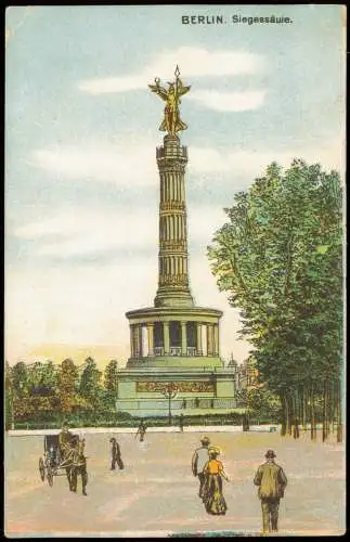 Ansichtskarte Mitte-Berlin Siegessäule Künstlerkarte 1913