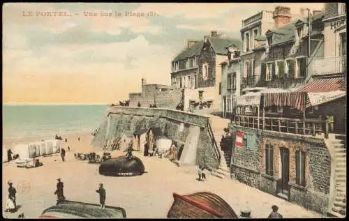 CPA Le Portel Vue sur la Plage - Restaurant 1912