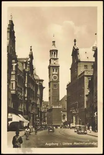 Ansichtskarte Augsburg Untere Maximilianstraße 1943