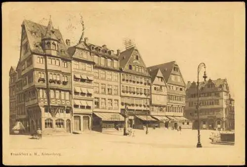 Ansichtskarte Frankfurt am Main Häuser Partie am Römerberg 1919