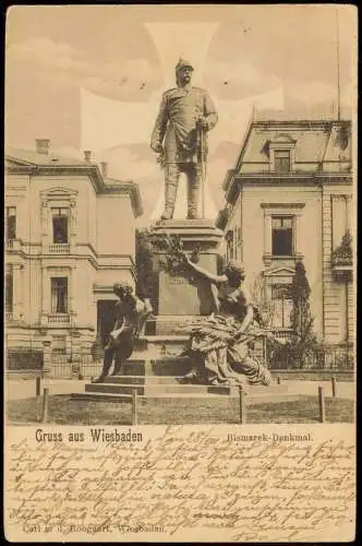 Ansichtskarte Wiesbaden Bismarckdenkmal Bismarck-Denkmal 1901