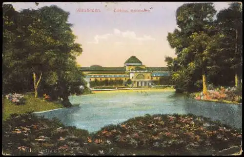 Ansichtskarte Wiesbaden Kurhaus Curhaus Gartenseite 1913