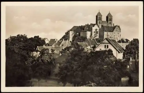 Ansichtskarte Quedlinburg Schloss und Dom 1950