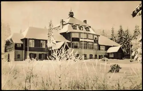 Benneckenstein FDGB-Erholungsheim "Harzhaus" verschneit im Winter 1959