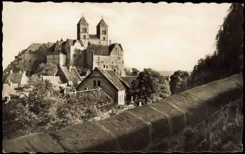 Ansichtskarte Quedlinburg Blick auf das Schloss 1958