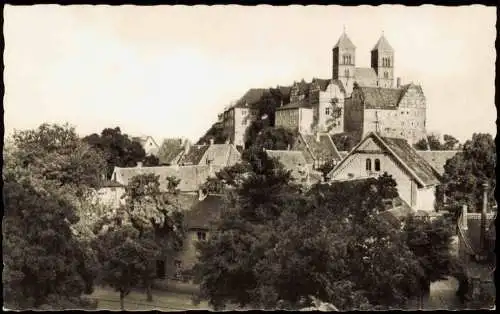 Ansichtskarte Quedlinburg Schloß und Dom zur DDR-Zeit 1958