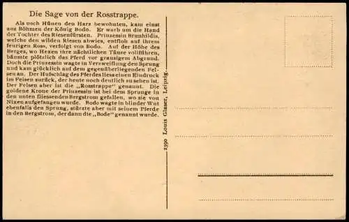 Ansichtskarte Thale (Harz) Roßtrappensprung, Künstlerkarte 1923