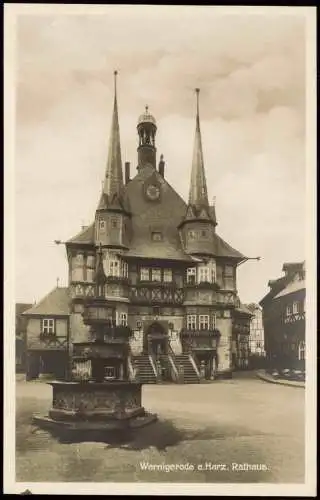 Ansichtskarte Wernigerode Rathaus 1935