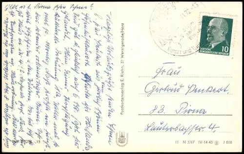 Ansichtskarte Schierke FDGB-Ferienheim "Franz Mehring" 1967